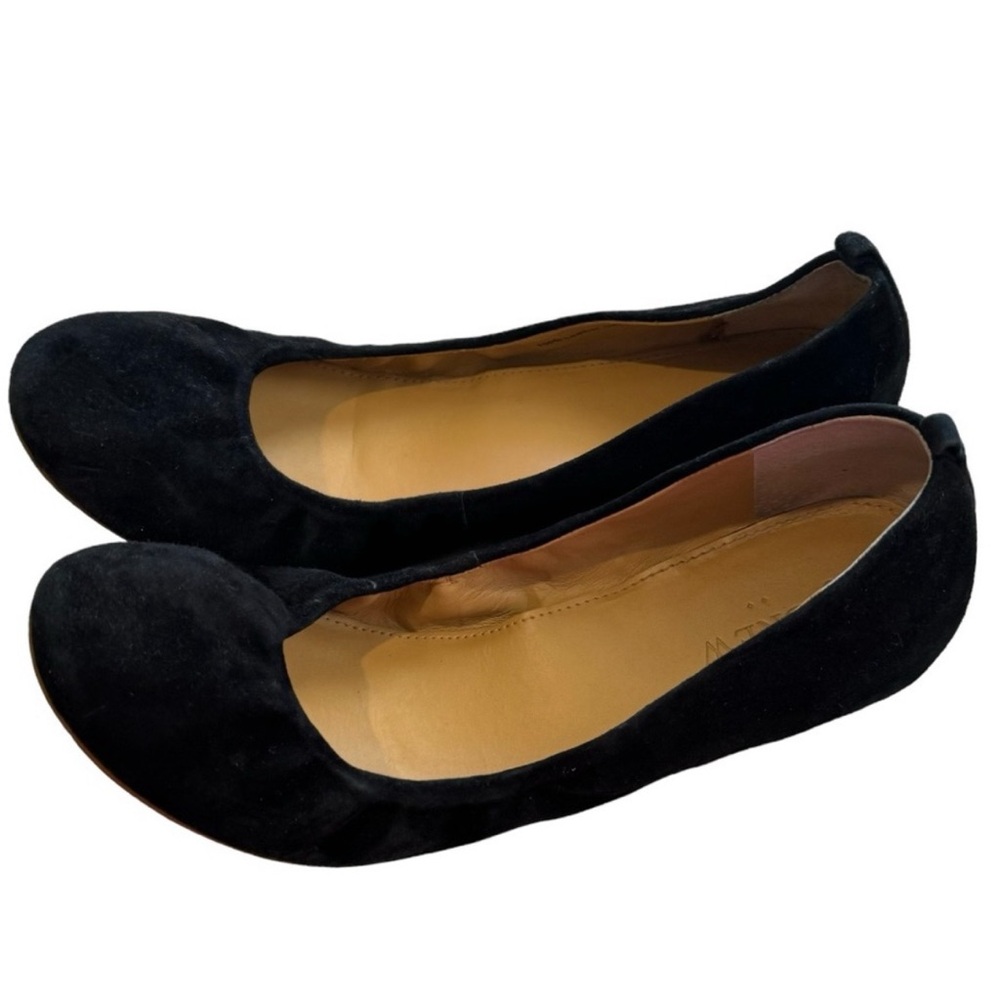 J. Crew women’s black Anya Suede Leather slip on round toe Ballet Flats Size 9